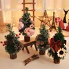 Decorazioni natalizie 1PC Mini albero Anno Decorazione desktop Piccolo pino Merry Home Mall Negozio Porta finestra J2