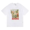 Camisetas para hombres Rhude Diseñador Rhude Angel with Gods Ayuda camisas de gran tamaño Camisa de moda de la marca de lujo para hombres Manga corta Manga corta Cotton T3102
