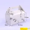 Marble Design Paper Wrap Box Chocolate Cake Party Cookies Gift Case With Handle Food Storage Packing Boxes