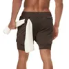 Pantaloncini da corsa da uomo 2 in 1 da jogging Palestra Fiess Training Pantaloni corti da spiaggia ad asciugatura rapida Pantaloni da allenamento sportivi estivi maschili Bermuda W0320