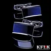 Boutons de manchette KFLK Bijoux chemise boutons de manchette pour hommes Marque boutons boutons de manchette Bleu noir graduel gemelos Haute Qualité abouras invités 230320