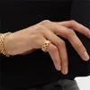 Vävd Watch Strap Square Zircon Ring Women's 2023 New Fashion Style Tide All-Match Premium smycken Tillbehör