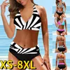 Kvinnors badkläder Summer Kvinnor Sexig bikini badkläder Kvinnor Löst storlek Bikinis Set Swimsuit Abstract Printing Bathing Suit Two-Piece Set Swimsuit 230317