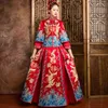 Roupas étnicas primavera show tradicional show noivo casado estilo casamento chinês vestido formal noturno feminino cheongsam quimono no exterior
