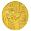 Gold Patiled Egypt Death Protector Anubis Coin Coins Couns egípcio Deus da morte Coleta comemorativa Coleta Presente