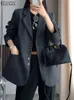 Womens Suits Blazers Oversized Women Long Sleeve Blazer Top Casual Spring Autumn Fashion Office Lady Outwear ZANZEA Solid Suits Coats Work Wears 230320