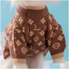Собачья одежда Esigner Sweater Роскошная вязаная домашняя одежда осень зима теплое палочко