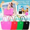 HOT Summer Eva Beach Bags Women Basket bags Silicon Tote bag with Holes Breathable Pouch Shopping bags Storage 38/48cm 230320