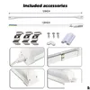 Led Tubes 8Ft Linkable Shop Lights 120W 14400Lm Vshape T8 Tube Fixture Double Side 4 Rows Clear Lens 6000K Fluorescent Lamp Replacem Dhox9