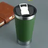 16oz Kaltbierbecher mit Flaschenöffner-Deckel, Edelstahl-Thermoswasser-Kaffeetassen für Tee, Thermobecher, tragbare Autotasse