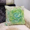 Cuscino piante succulente in acqua ad acquerello Copertura in lino lancio di auto decorazione per casa cuscino decorativo t381