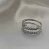 Ringas de banda Anéis de várias camadas para mulheres Novo designer Anel de linha de geometria ajustável de alta qualidade para joias de moda adolescente de alta qualidade G230317