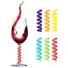 Bar Products 6 pièces Silicone rouge vin verre marqueur boisson marqueur créatif printemps spirale bouteille identification marqueurs 6 couleurs mélangées/ensemble