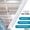 Tubos de LEDs Luz ligável Luz de 4 pés 8 pés 120W Lado duplo 4 linhas luzes de tubo VShaped Integrated BB Fixtures Warehouse Gargae Lampo