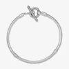 T-Bar Serpent Chaîne Bracelet En Argent Sterling Réel pour Pandora Bijoux De Fête De Mariage Pour Femmes Petite Amie Cadeau Designer Bracelets Avec Coffret Original