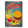 Vintage Delicate Fast Food BBQ Metal Painting Plaque Restaurant Home Bar Cafe Kitchen Wall Decor Plate Retro Posters Art Painting 30X20cm W03