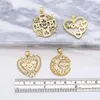 Pendant Necklaces OCESRIO Heart Mother's Day Necklace Pendants Making Gold Plated Copper Zircon Supplies For Jewelry Wholesale Pdta627