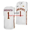 NCAA Basketball College Iowa State Cyclones 1 Izaiah Brockington Jerseys 11 Tyrese Hunter 22 Gabe Kalscheur 2 Caleb Grill 5 Aljaz