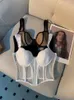 Canotte da donna Cami's Chic Mesh Fishbone Canotta Inner Wear Corsetto esterno Crop Top WaistTight Reggiseno sexy Bianco Nero 2023 230317