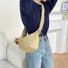 Evening Bags Casual Ruched Strap Nylon Shoulder Designer Hobo Handbags Quilted Padded Crossbody Bag Small Tote Female Purses 230320