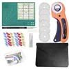 Schneidematte 125pcs 45 mm Rotary Cutter Kit mit Patchwork Lineal Carves Messer Nähclips Aufbewahrungsbeutel für Stoffwerkzeug 230320