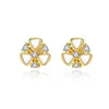 Designer Shell Zircon Liten Flower S925 Silver Stud Earrings Fashion Luxury Plated 18k Gold Earrings Women SMEEDDACH