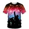 Damskie koszulki 3D muzyka motyw druk T-shirt kobiet 2023 Summer o szyja koszulki z krótkim rękawem