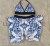 Women's Yoga Outfits Bras Sets Swimwear sexy two pieces Triangle Swimsuit lady Padded bra One Piece Fashion Flower Size S-XL