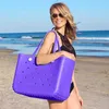 Borse da spiaggia Eva in gomma a più colori con foro Borsa a tracolla in silicone aperta durevole resistente alla sabbia impermeabile per sport in piscina all'aperto 230320