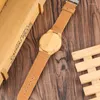 Relógios de madeira masculinos de Wristwatches com Dial Analog Roman Numeral Roman Bamboo