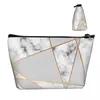 Cosmetic Bags Modern Abstract Marble Geometric Pattern Bag Women Fashion Big Capacity Makeup Case Beauty Storage Toiletry