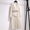 Casual Kleider 2023 Frühling Unregelmäßige Design Kleid Französisch Stil Frauen Weibliche Gefaltete Lange Temperament Anzug Mantel frauen