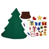 Decorações de Natal Sacos de presente Diy Sack Felt Tree com ornamentos na parede da porta pendurada em decoração de Natal Presentes de Crianças