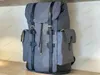 Christopher PM Рюкзак Мужская дизайнерская сумка Damier Графитовый холст Большой вместительности Роскошный рюкзак дизайнерский монограммы Холст Кожаная сумка Hobo Duffle Cross Body Bag