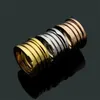 Brand Luxury 18k Gold Plated Spring Couple Ring Titanium Steel Baojia Wide Edition Couple Ring for Men and Women Stainless Steel Designer Ring