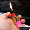 Lighters Lighter Lipstick Shaped Butane Cigarette Inflatable No Gas Flame Lady 5 Colors For Smoking Pipes Kitchen Tools Drop Deliver Dhtaz