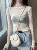 Women's TShirt Korean Fashion Mesh Women Blouses Solid Office Lady Shirt and Blouse Long Sleeve Blusas Largas Loose Womens Sexy Tops 230317