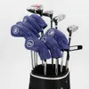 その他のゴルフ製品9 PCSSETゴルフヘッドカバー鉄セットクラブの青い赤い白い黒い色の防水PUゴルフアイアンカバーヘッドプロテクター230317