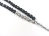 Fios de miçangas de fios design preto onyx com contas prateadas 10mm de pedra natural tasbih de aniversário muçulmano Balevedesed Lars22
