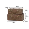 Suitcases Luxury Vintage Travel PU Leather Home Hand Clothing Luggage Organizers Boxes Large Capacity Wood Box Prop Suitcase 230317