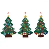 Decorações de Natal Sacos de presente Diy Sack Felt Tree com ornamentos na parede da porta pendurada em decoração de Natal Presentes de Crianças