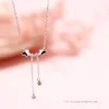 Pendant Necklaces Arrival Tassel Butterfly Silver Plated Jewelry Temperament Crystal Exquisite Clavicle Chain H557