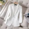 Vestes pour femmes Blazer incrusté de diamants Printemps et été Manches trois-quarts Veste blanche Design Sens Niche Fashion Cardigan Lad 230317