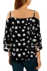 Women's Blouses Leopard Spaghetti Straps Cold Shoulder Blouse For Women Sexy V Neck Solid Loose Top