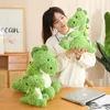 23/35/45CM Kawaii Green Dinosaur Plush Toy Cute Soft Dino Dolls with Avocado Backpack Stuffed Animal Pillow for Baby Kids Gifts