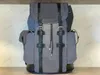 Christopher PM Рюкзак Мужская дизайнерская сумка Damier Графитовый холст Большой вместительности Роскошный рюкзак дизайнерский монограммы Холст Кожаная сумка Hobo Duffle Cross Body Bag