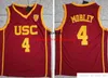 Stitched Vintage NCAA USC Trojans College Basketball Jerseys 4 Evan Mobley 24 Brian Scalabrine Nick 1 Young Demar 10 Derozan Jersey Red