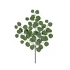 Decorative Flowers Durable Fashion Layout Props Fantasy Fake Eucalyptus Green Leaf Smooth Surface For Desktop