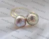 Boucles d'oreilles pendantes Z11180 14mm paon-lavande ronde Edison Keshi perle boucle d'oreille 925 argent Fine femmes bijoux