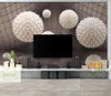 Sfondi Bacal Carta da parati personalizzata 3D Stereoscopico europeo Arte astratta Spazio White Ball TV Divano Sfondo Murales